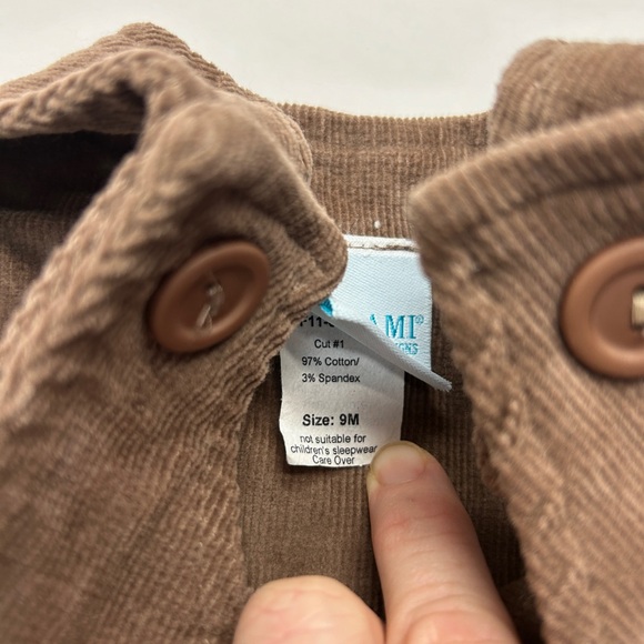 Chez Ami by Pasty Aiken Brown Corduroy Boys Romper - Picture 3 of 3